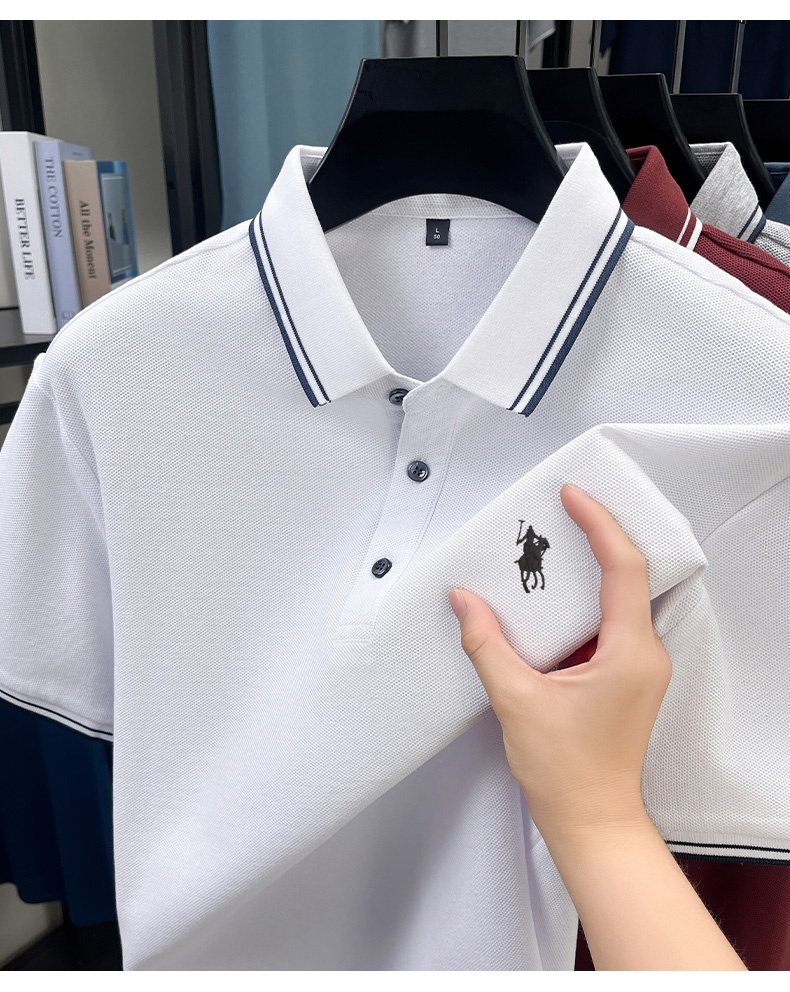 Polo Shirt Pique - Yazlık Çizgili Yaka Polo Tişört, %100
