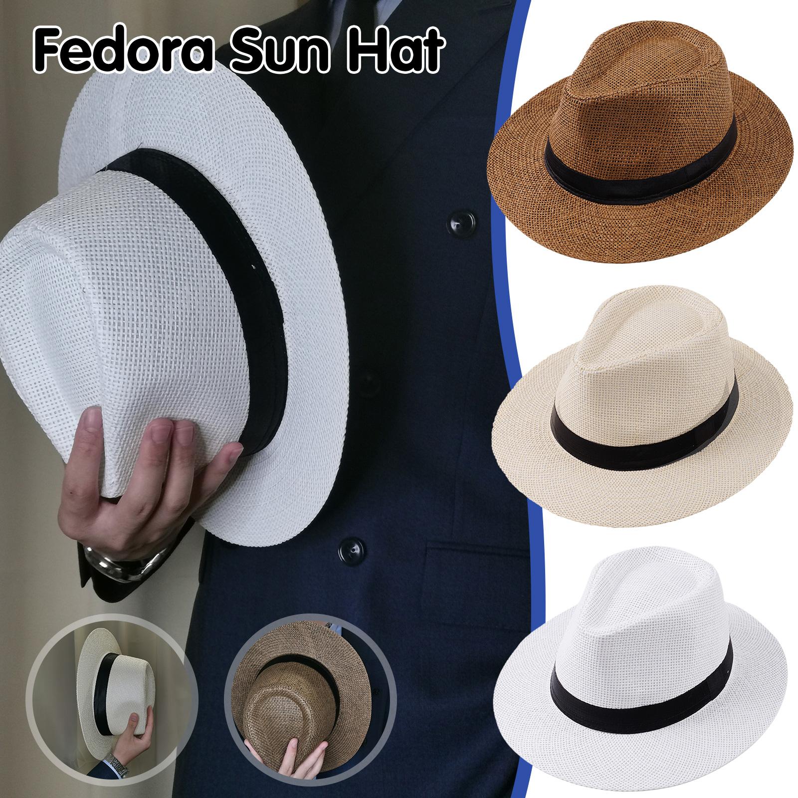 Bucket Hat Straw - Erkekler Yaz Panama Hasır Şapka Doğal