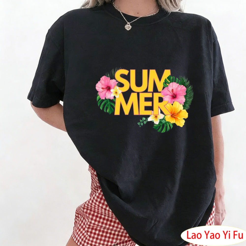 Resort Shirt Floral - Yaz Tropikal Çiçekli Tişört Renkli Çiçek