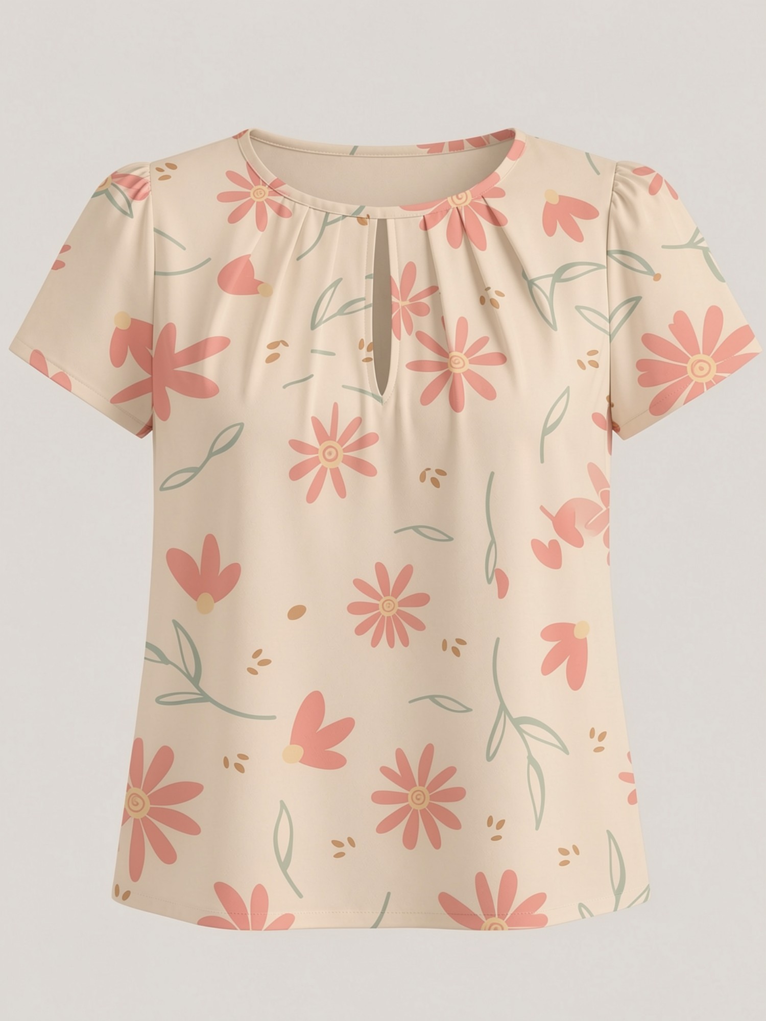 2026 Yeni Kadın Yuvarlak Yaka  - Resort Shirt Floral incelemesi ve fiyatı