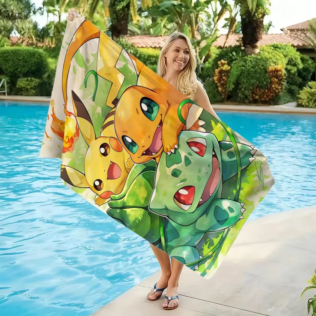 P-Pokemon Starters Anime Plaj  - Beach Towel Large incelemesi ve fiyatı