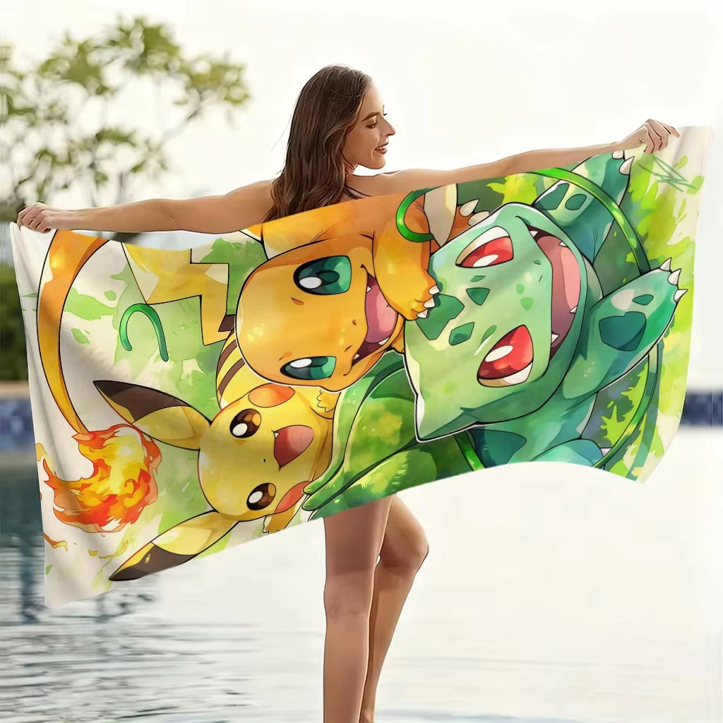 P-Pokemon Starters Anime Plaj  - Beach Towel Large incelemesi ve fiyatı