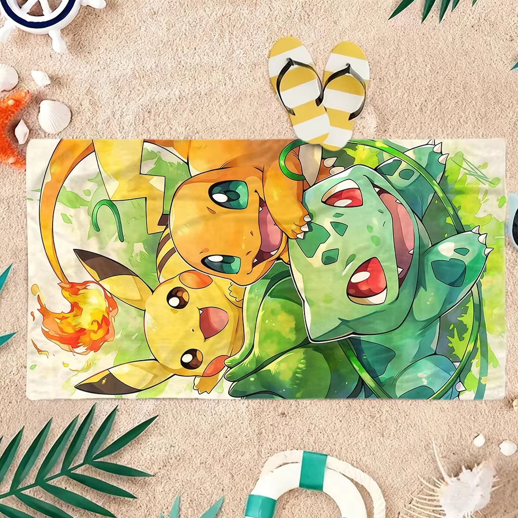 P-Pokemon Starters Anime Plaj  - Beach Towel Large incelemesi ve fiyatı