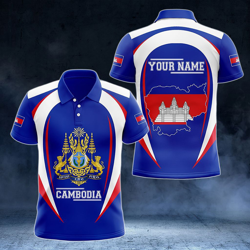 Özel Ad Kamboçya Bayrağı Grafi - Shirt Camp Collar incelemesi ve fiyatı